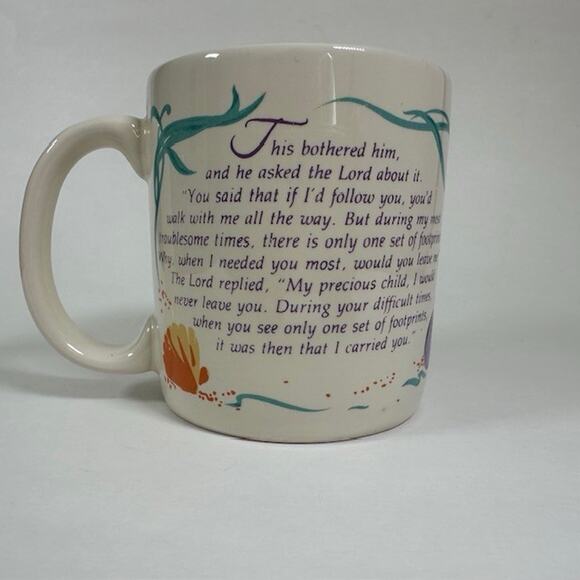 American Greetings Designer Collection Coffee Mug/Cup Footprints in the Sand - Picture 9 of 12